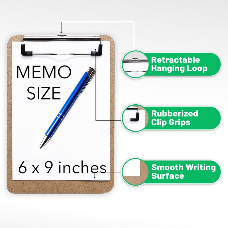 Office Solutions Direct Mini Clipboard 6" x 9" (Set of 30) Memo Clipboard | Small Clipboards 6x9 with Low Profile Clip, Mini Clipboards 6x9, Little Clipboards Half Size | Office, Teacher, Classroom & Back to School Supplies - Image 2